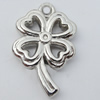 Jewelry findings, CCB plastic Pendant, Clover 16x24mm, Hole:2mm Sold by Bag