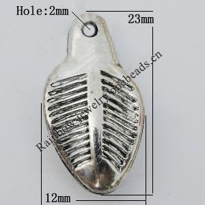 Jewelry findings, CCB plastic Pendant, 12x23mm, Hole:2mm Sold by Bag