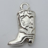 Jewelry findings, CCB plastic Pendant, Boot 13x22mm, Hole:2mm Sold by Bag