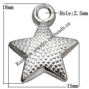 Jewelry findings, CCB plastic Pendant, Star 15x18mm, Hole:2.5mm Sold by Bag