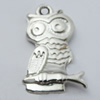 Jewelry findings, CCB plastic Pendant, Owl 15x13mm, Hole:2mm Sold by Bag