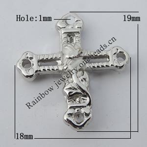 Jewelry findings, CCB plastic Pendant, Cross 18x19mm, Hole:1mm Sold by Bag