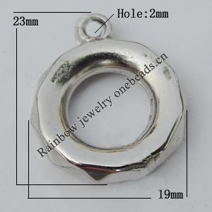 Jewelry findings, CCB plastic Pendant, Donut 19x23mm, Hole:2mm Sold by Bag