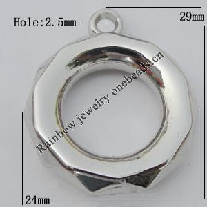 Jewelry findings, CCB plastic Pendant, Donut 24x29mm, Hole:2.5mm Sold by Bag