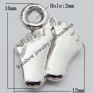 Jewelry findings, CCB plastic Pendant, Feet 12x16mm, Hole:2mm Sold by Bag