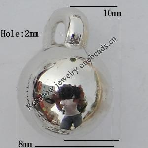 Jewelry findings, CCB plastic Pendant, 8x10mm, Hole:2mm Sold by Bag