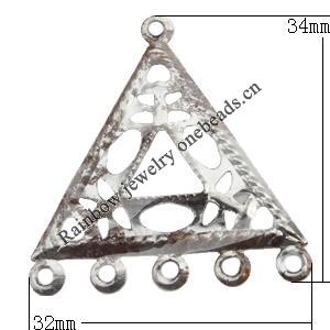 Iron Connectors/links Pb-free Triangle 34x32mm Sold by Bag