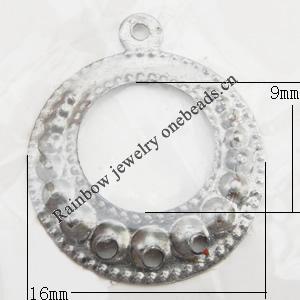 Iron Jewelry finding Pendant Lead-free, Donut 16x1mm Hole:0.5mm, Sold by Bag