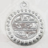 Iron Jewelry finding Pendant Lead-free, Round 15x0.2mm Hole:1mm, Sold by Bag