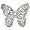 Iron Jewelry finding Pendant Lead-free, Butterfly 27x32x0.2mm Hole:2mm, Sold by Bag