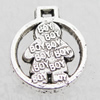 Pendant Lead-free Zinc Alloy Jewelry Findings, 14x12mm, Hole:1mm Sold by Bag
