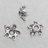 Bead Caps Lead-free Zinc Alloy Jewelry Findings, 7.5mm, Hole:1.5mm Sold by Bag