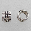 European Style Beads Lead-free Zinc Alloy Jewelry Findings, 6.5x8mm, Hole:5.5mm Sold by Bag