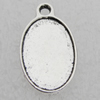 Pendant Lead-free Zinc Alloy Jewelry Findings, O:22x13mm I:11x17mm, Hole:2mm Sold by Bag