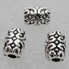 Bead Lead-free Zinc Alloy Jewelry Findings, Column 8x6mm, Hole:2mm Sold by Bag