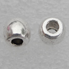 Bead Lead-free Zinc Alloy Jewelry Findings, Drum 6x6mm, Hole:2.5mm Sold by Bag