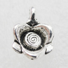 Pendant Lead-free Zinc Alloy Jewelry Findings, Flower 16x10mm, Hole:2mm Sold by Bag