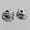 Bead Lead-free Zinc Alloy Jewelry Findings, Round 6mm, Hole:1mm Sold by Bag