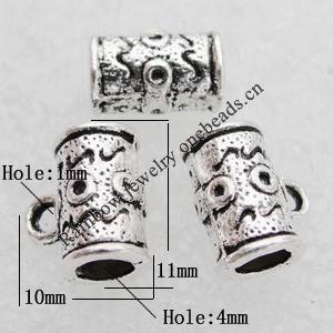 Pendant Lead-free Zinc Alloy Jewelry Findings, 11x10mm, Hole:Small:1mm Big:4mm Sold by Bag