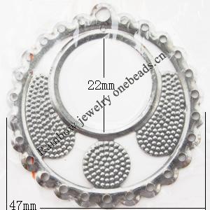 Iron Jewelry finding Pendant Lead-free, Round 47x1mm Hole:3mm, Sold by Bag