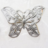 Iron Jewelry finding Pendant Lead-free, Butterfly 38x55x1.5mm, Sold by Bag