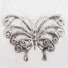 Iron Jewelry finding Pendant Lead-free, Butterfly 40x56x2mm, Sold by Bag