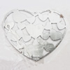 Iron Jewelry finding Pendant Lead-free, Heart 50x60x0.2mm Hole:1.5mm, Sold by Bag