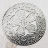 Iron Jewelry finding Pendant Lead-free, Round 55x0.2mm Hole:2.5mm, Sold by Bag