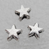 Bead Lead-free Zinc Alloy Jewelry Findings, Star 6mm, Hole:1mm Sold by Bag