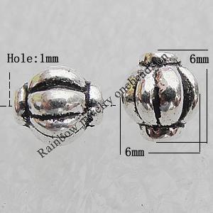 Bead Lead-free Zinc Alloy Jewelry Findings, Lantern 6x6mm, Hole:1mm Sold by Bag