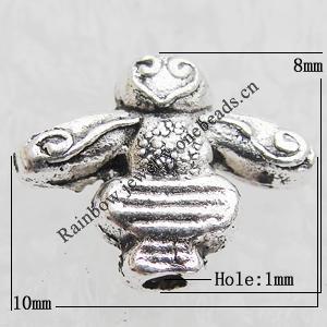 Bead Lead-free Zinc Alloy Jewelry Findings, 8x10mm, Hole:1mm Sold by Bag