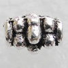 Bead Lead-free Zinc Alloy Jewelry Findings, Drum 6x4mm, Hole:1mm Sold by Bag