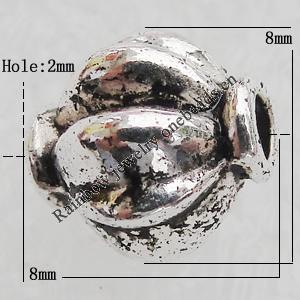 Bead Lead-free Zinc Alloy Jewelry Findings, Lantern 8x8mm, Hole:2mm Sold by Bag