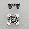 Bead Lead-free Zinc Alloy Jewelry Findings, 12x14mm, Hole:Big:2mm Small:1mm Sold by Bag