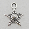 Pendant Lead-free Zinc Alloy Jewelry Findings, Star 13x10mm, Hole:1.5mm Sold by Bag