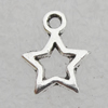 Pendant Lead-free Zinc Alloy Jewelry Findings, Star 12x10mm, Hole:1.5mm Sold by Bag