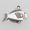Pendant Lead-free Zinc Alloy Jewelry Findings, Fish 18x14mm, Hole:2mm Sold by Bag