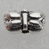 Bead Lead-free Zinc Alloy Jewelry Findings, Butterfly 9x5mm, Hole:1mm Sold by Bag