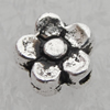 Bead Lead-free Zinc Alloy Jewelry Findings, Flat Flower 6mm, Hole:1mm Sold by Bag