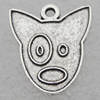 Pendant Lead-free Zinc Alloy Jewelry Findings, Animal 19x17mm, Hole:2mm Sold by Bag