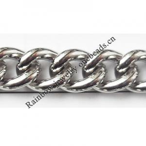 Iron Jewelry Chain, Lead-free Link's size 10.2x7.8mm, Sold by Group