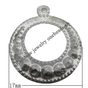 Iron Jewelry finding Pendant Lead-free, Donut 17x17x2mm Hole:1mm, Sold by Bag