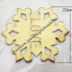 Iron Jewelry finding Pendant Lead-free, Snowflake 20x20x1mm Hole:1mm, Sold by Bag