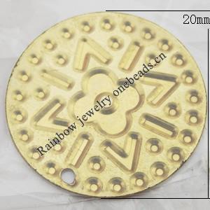 Iron Jewelry finding Pendant Lead-free, Round 20x20mm Hole:1mm, Sold by Bag