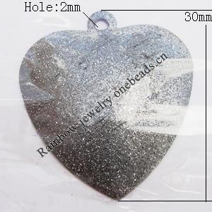 Iron Jewelry finding Pendant Lead-free, Heart 30x30x5mm Hole:2mm, Sold by Bag