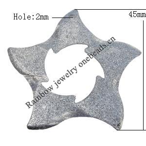 Iron Jewelry finding Pendant Lead-free, Hollow Star 45x37x1mm Hole:2mm, Sold by Bag