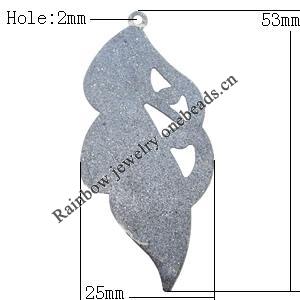 Iron Jewelry finding Pendant Lead-free, 25x53x1mm Hole:2mm, Sold by Bag