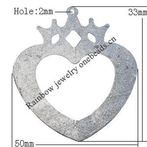 Iron Jewelry finding Pendant Lead-free, 55x33x0.5mm Hole:2mm, Sold by Bag