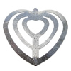 Iron Jewelry finding Pendant Lead-free, Heart 56x47mm Hole:2mm, Sold by Bag