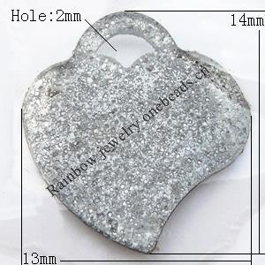 Iron Jewelry finding Pendant Lead-free, Heart 13x14mm Hole:2mm, Sold by Bag